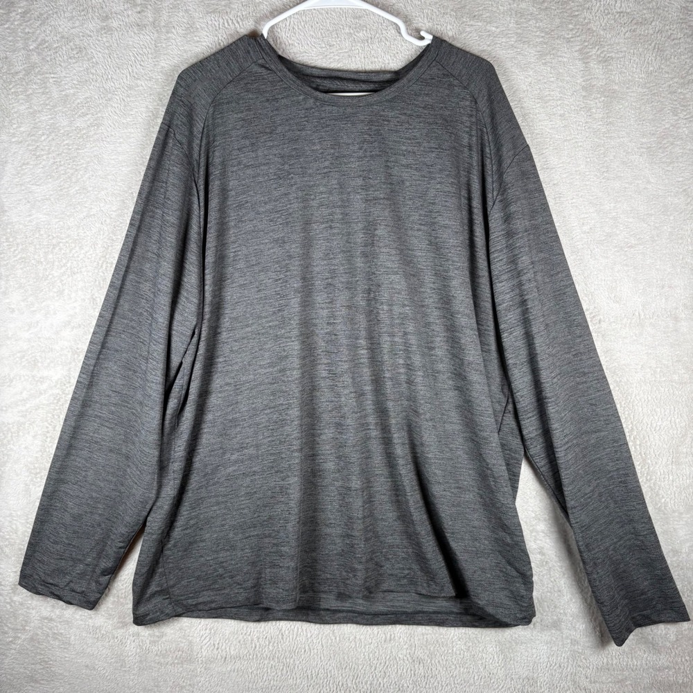 RLX Ralph Lauren Performance Shirt Mens XXL Gray Long Sleeve Crew Neck‎ Stretch